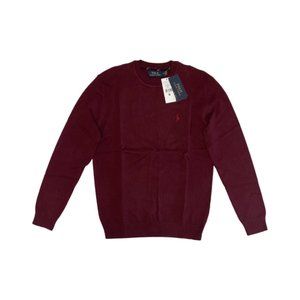 NWT Ralph Lauren Men's Merino Wool Crewneck Red Sweater Size S, M, L, XL